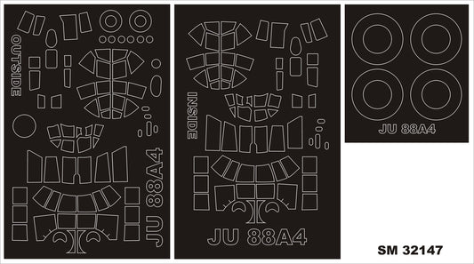 Montex MXSM32147 1:32 Junkers Ju-88A-4 canopy frame paint masks