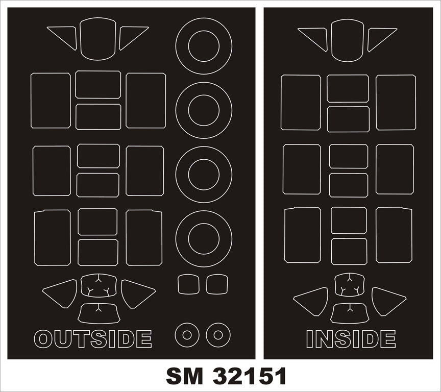 Montex MXSM32151 1:32 North-American T-6 TEXAN canopy frame paint masks
