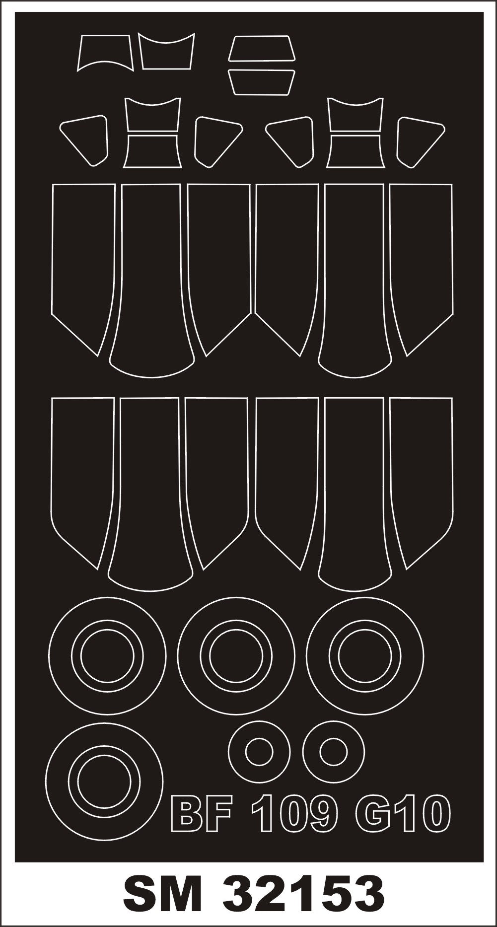 Montex MXSM32153 1:32 Messerschmitt Bf-109G-10 canopy frame paint masks