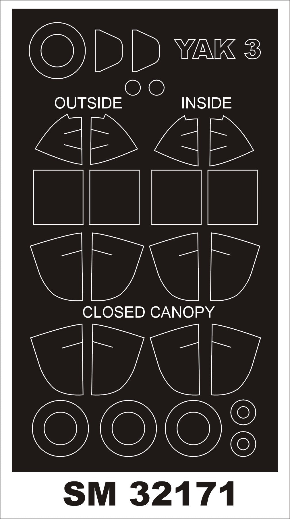 Montex MXSM32171 1:32 Yakovlev Yak-3 canopy frame paint mask