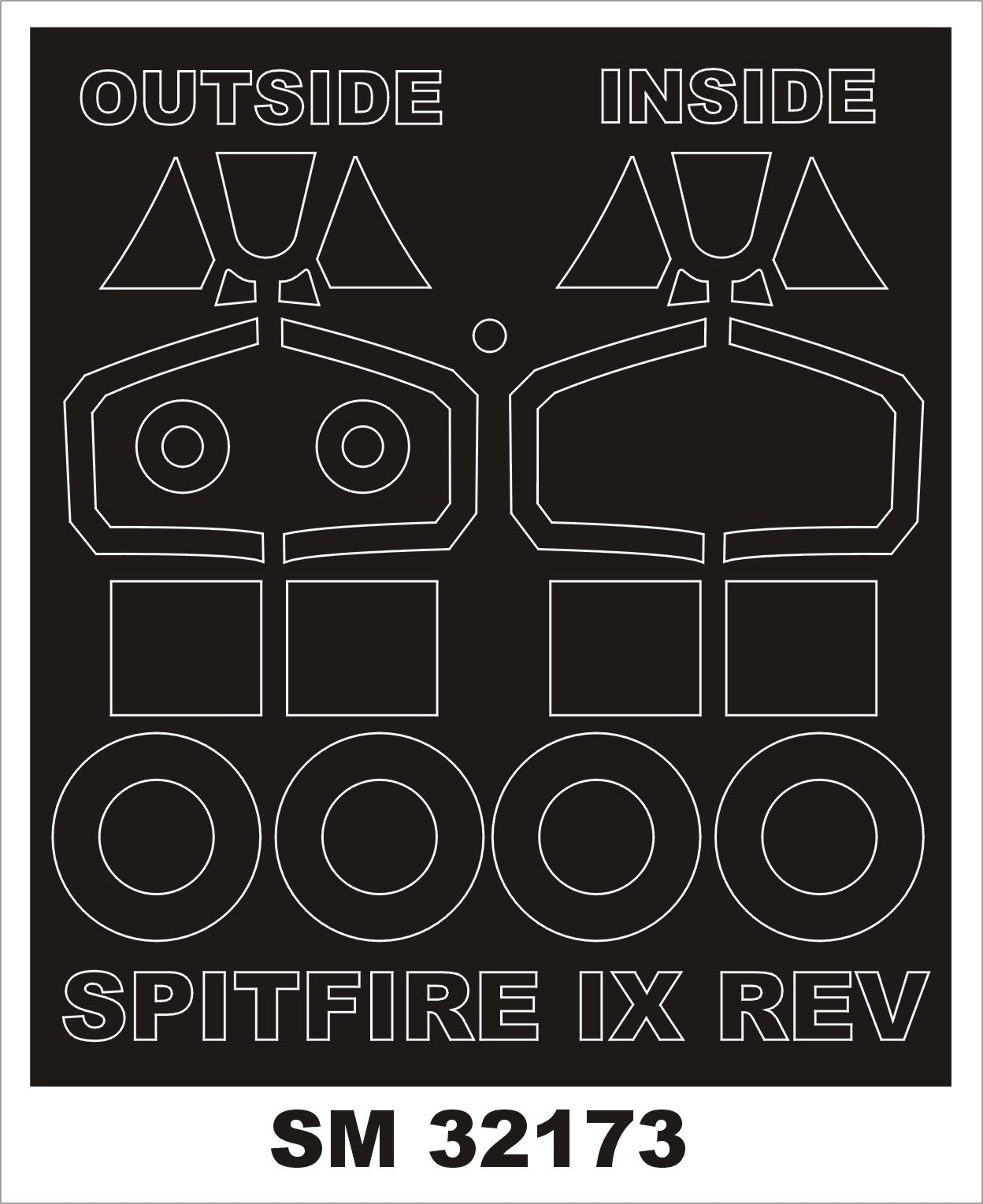 Montex MXSM32173 1:32 Supermarine Spitfire Mk.IXC canopy frame paint mask