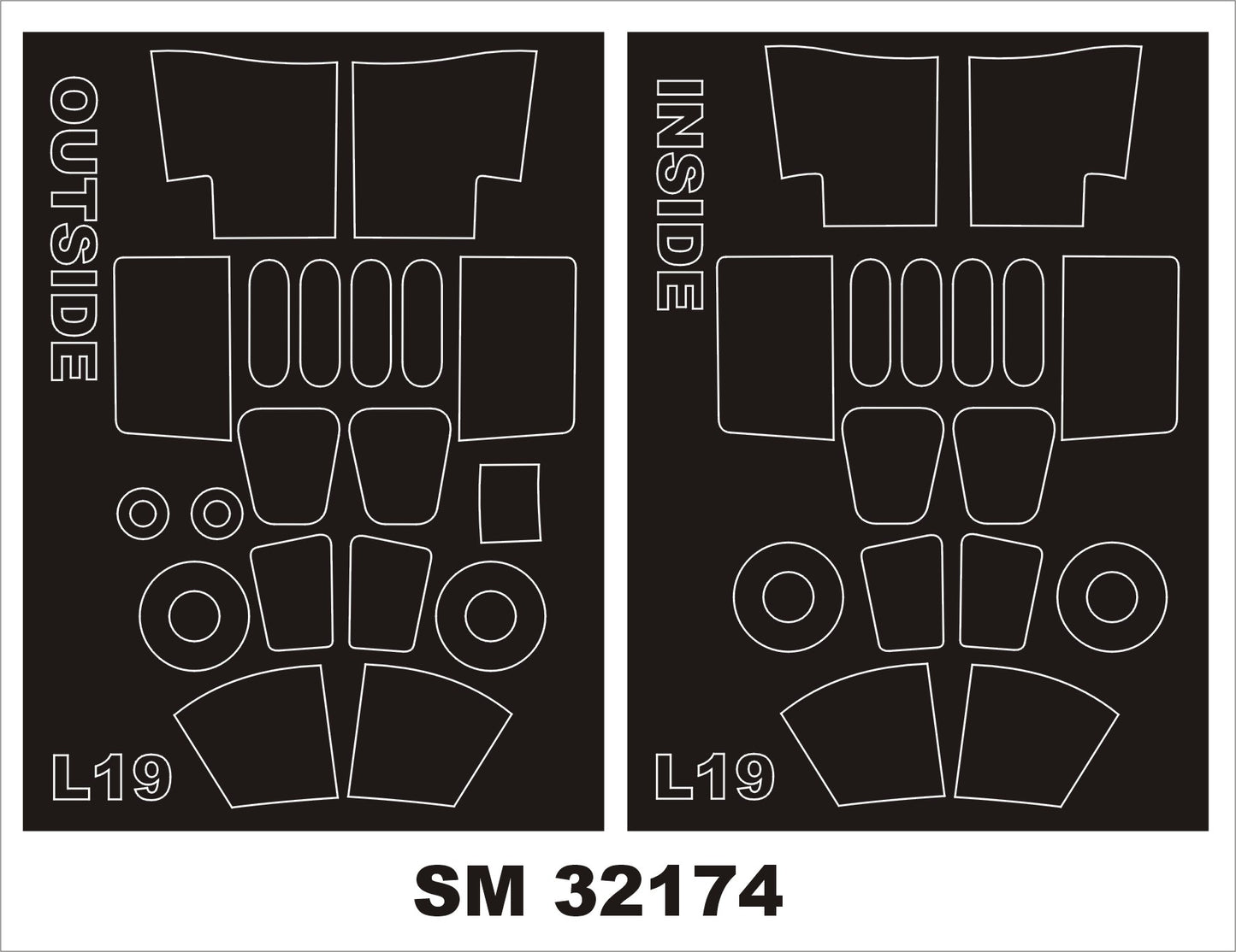 Montex MXSM32174 1:32 Cessna L-19/O-1 Bird Dog canopy frame paint mask