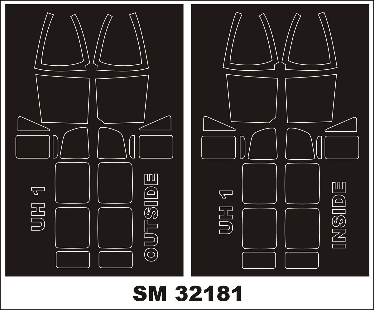 Montex MXSM32181 1:35 Bell UH-1D Huey canopy frame paint mask