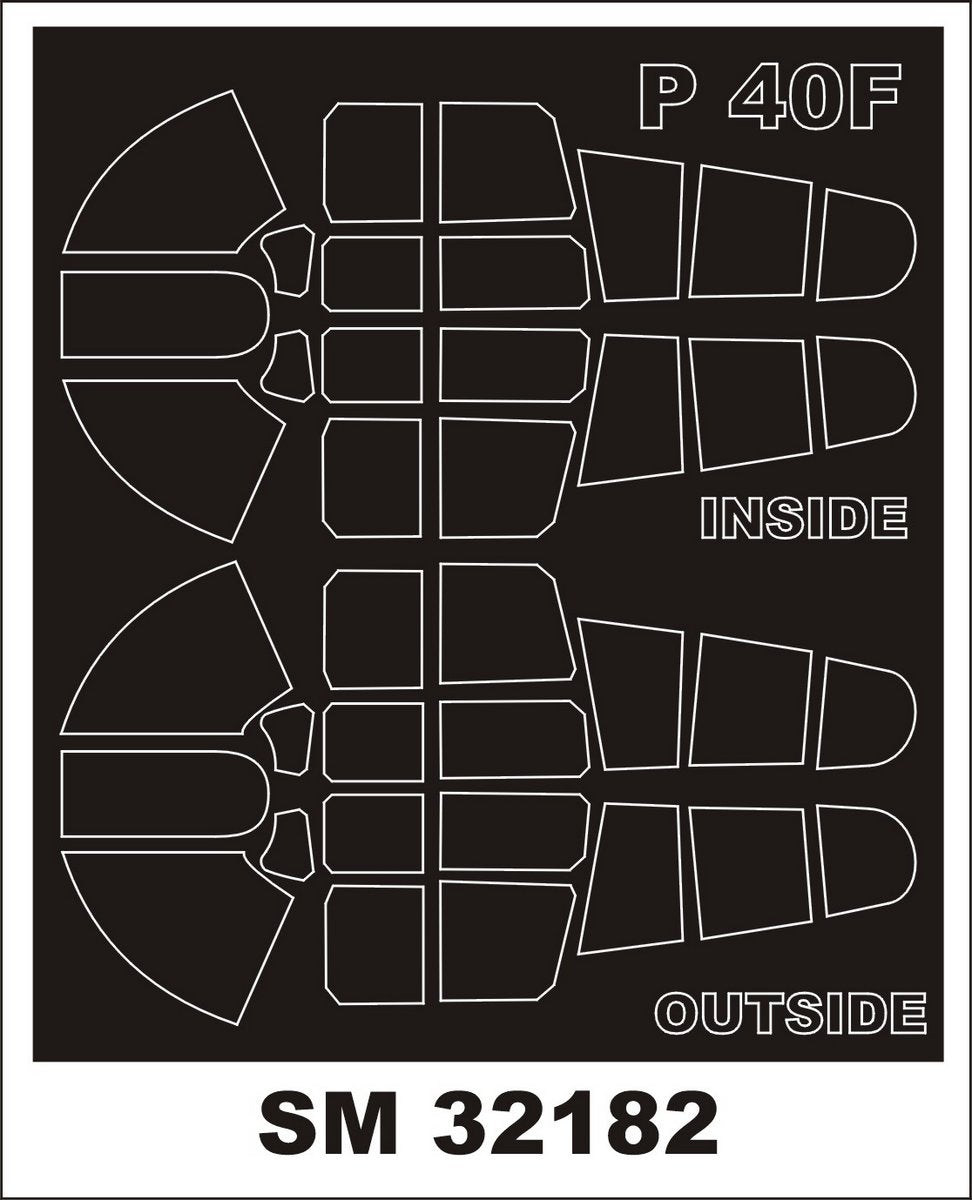 Montex MXSM32182 1:32 Curtiss P-40F Warhawk canopy frame paint mask
