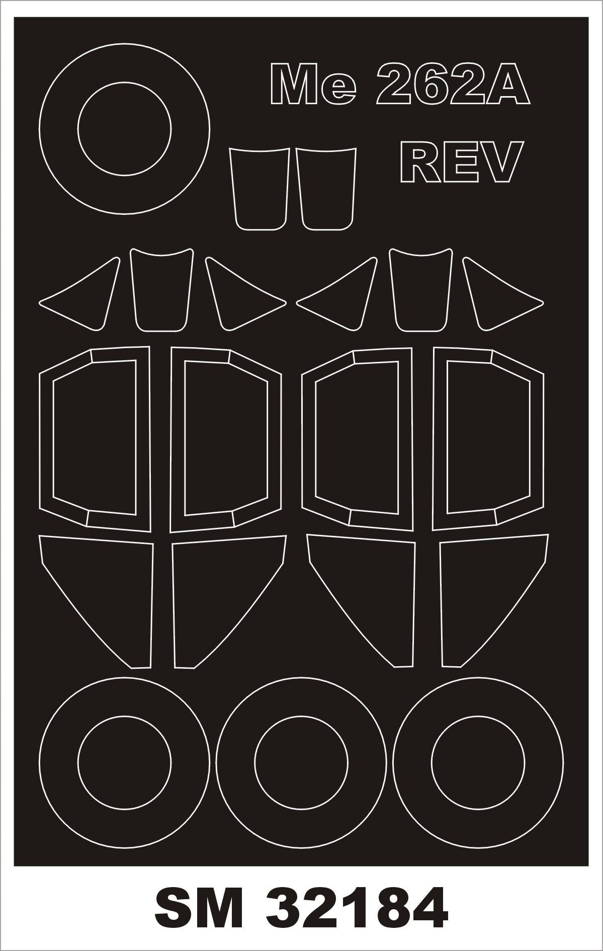 Montex MXSM32184 1:32 Messerschmitt Me-262A-1 canopy frame paint mask
