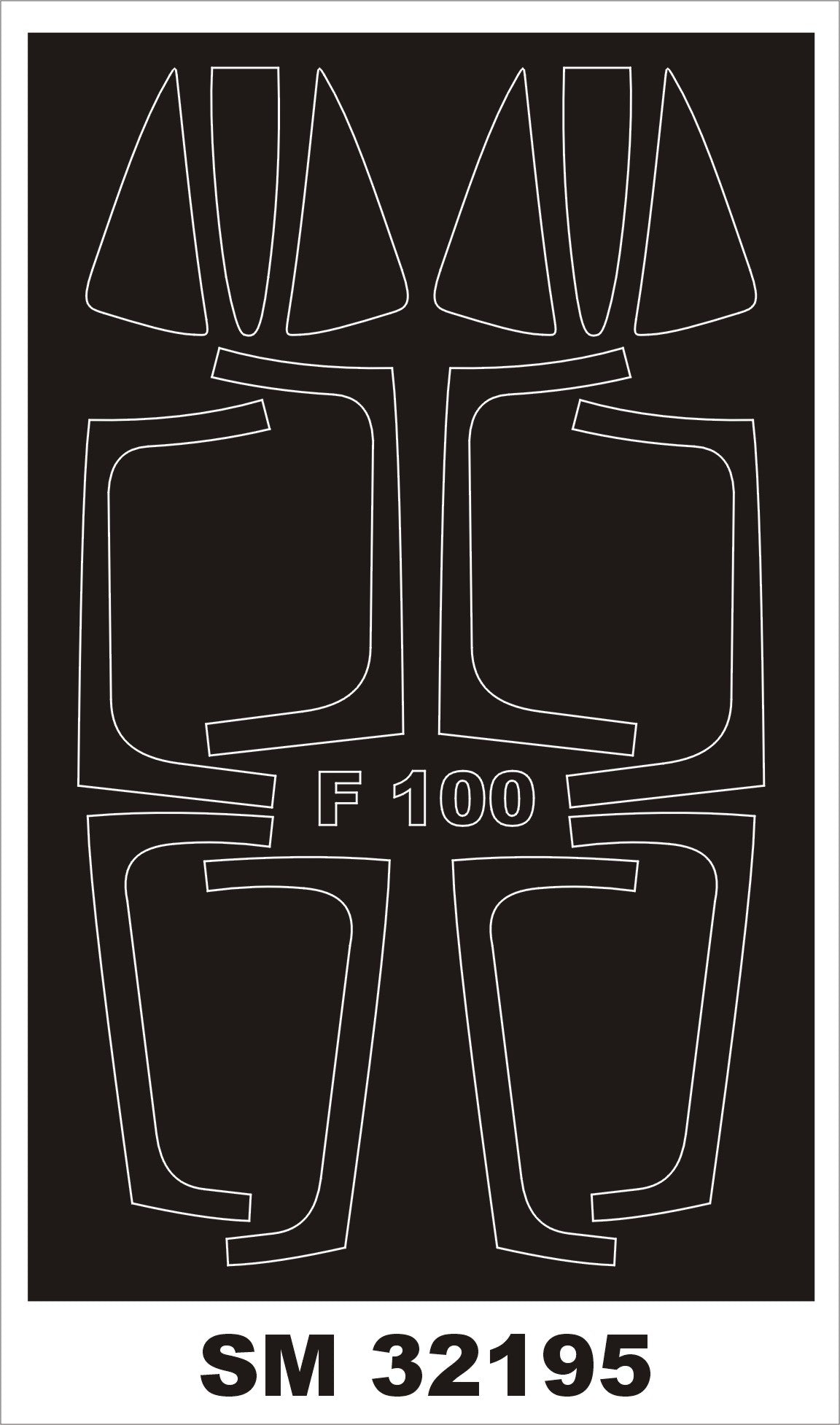 Montex MXSM32195 1:32 North-American F-100F Super Sabre canopy frame paint mask