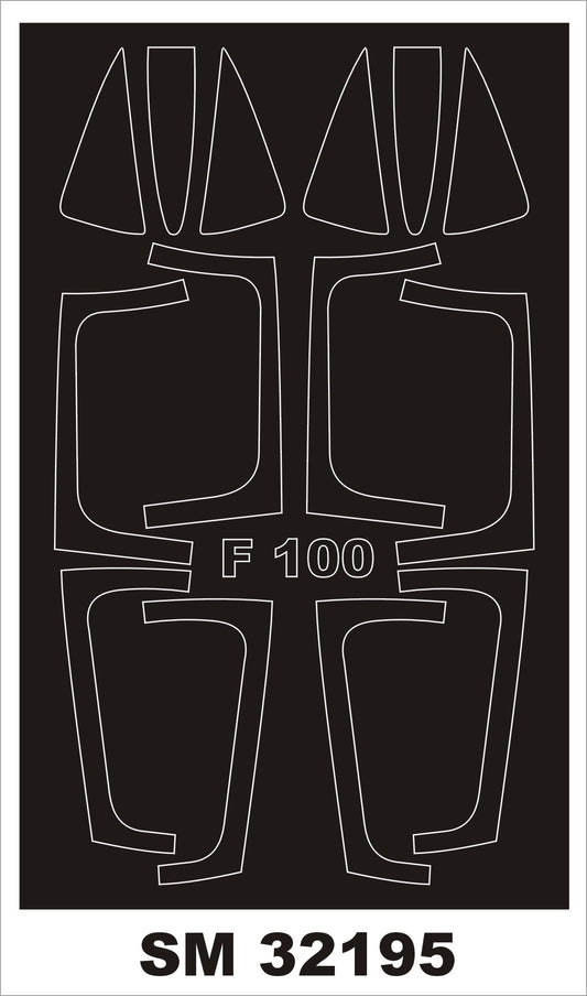 Montex MXSM32195 1:32 North-American F-100F Super Sabre canopy frame paint mask