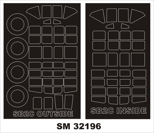 Montex MXSM32196 1:32 Curtiss SB2C Helldiver canopy frame paint mask