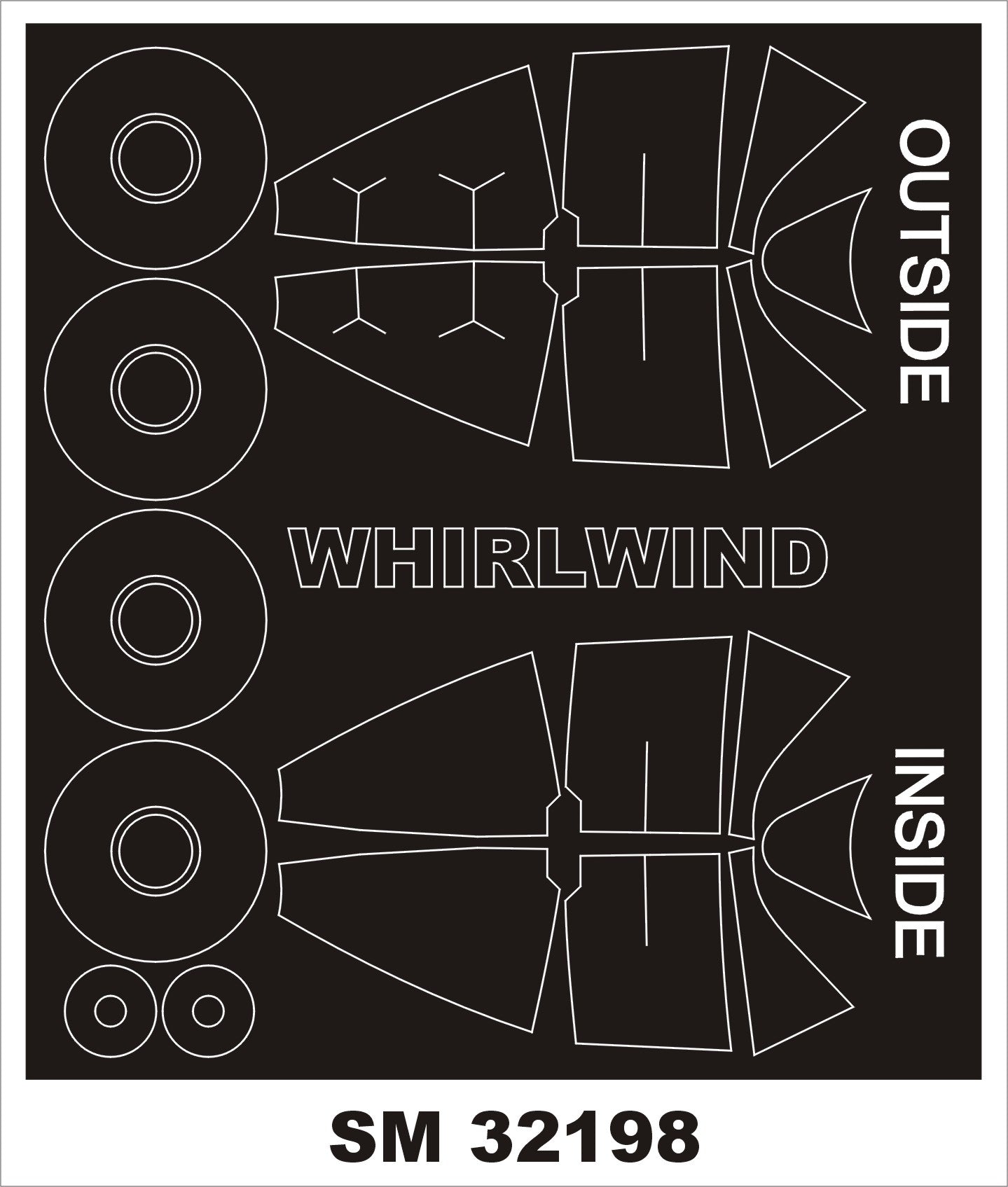 Montex MXSM32198 1:32 Westland Whirlwind Mk.I canopy frame paint mask