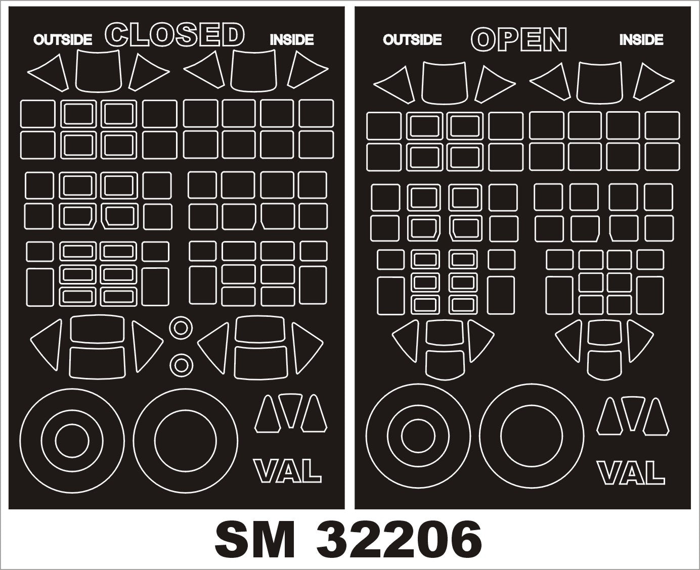 Montex MXSM32206 1:32 Aichi D3A1 Val open AND closed canopy frame paint mask