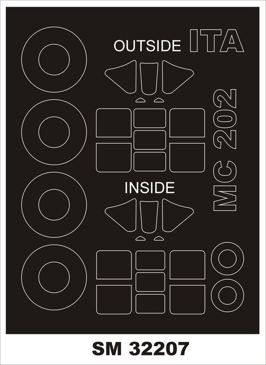 Montex MXSM32207 1:32 Macchi C.202 Folgore wheels and canopy frame paint mask
