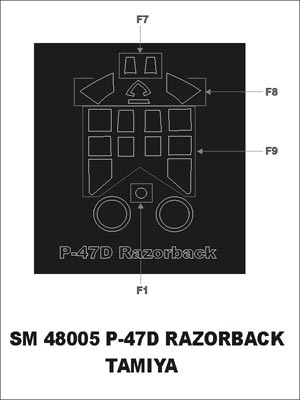 Montex MXSM48005 1:48 Republic P-47D Thunderbolt 'Razorback' canopy mask