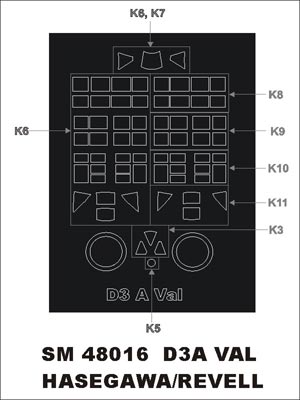 Montex MXSM48016 1:48 Aichi D3A1 Type 99 'Val' canopy frame paint mask