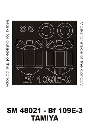 Montex MXSM48021 1:48 Messerschmitt Bf-109E-3 canopy frame paint masks