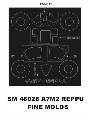 Montex MXSM48028 1:48 Mitsubishi A7M2 Reppu canopy frame paint mask