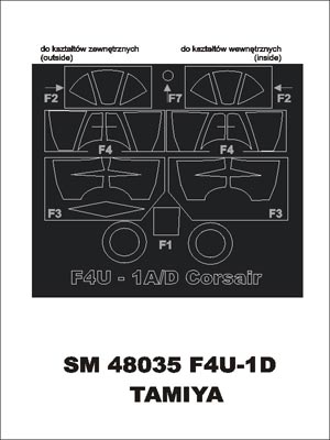 Montex MXSM48035 1:48 Vought F4U-1D canopy frame paint masks