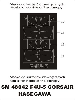 Montex MXSM48042 1:48 Vought F4U-5 Corsair canopy frame paint masks