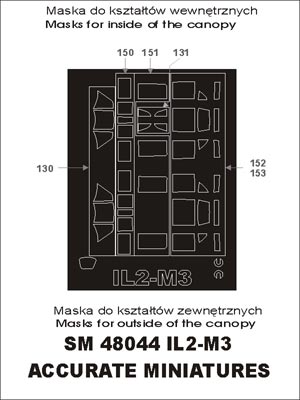 Montex MXSM48044 1:48 Ilyushin Il-2M3 canopy frame paint masks