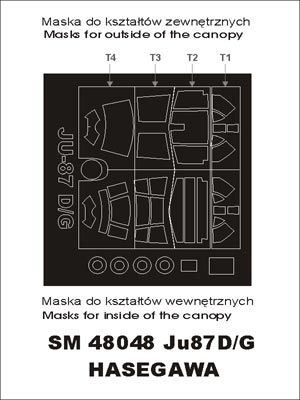 Montex MXSM48048 1:48 Junkers Ju-87D/G 'Stuka' canopy frame paint masks