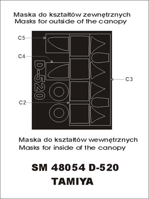 Montex MXSM48054 1:48 Dewoitine D.520 canopy frame paint masks
