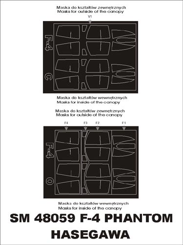 Montex MXSM48059 1:48 McDonnell F-4 Phantom canopy frame paint masks