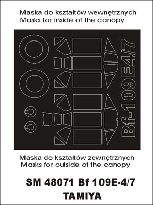 Montex MXSM48071 1:48 Messerschmitt Bf-109E-4 canopy frame paint masks