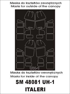 Montex MXSM48081 1:48 Bell UH-1D canopy frame paint masks