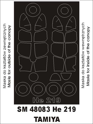 Montex MXSM48083 1:48 Heinkel He-219A-7 'Uhu' canopy frame paint masks