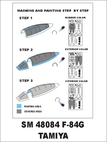 Montex MXSM48084 1:48 Republic F-84G canopy frame paint masks