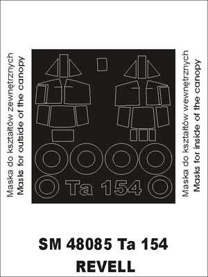 Montex MXSM48085 1:48 Focke-Wulf Ta-154 canopy frame paint masks
