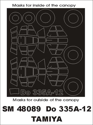 Montex MXSM48089 1:48 Dornier Do-335A-12 canopy frame paint masks