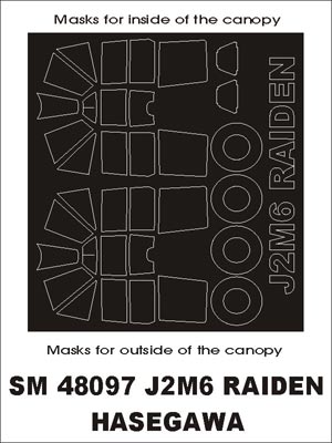 Montex MXSM48097 1:48 Mitsubishi J2M3 Raiden Jack canopy frame paint masks