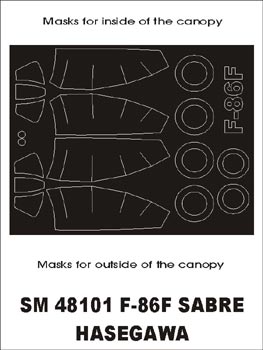 Montex MXSM48101 1:48 North-American F-86F canopy frame paint masks