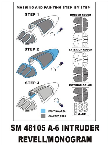 Montex MXSM48105 1:48 Grumman A-6E Intruder canopy frame paint masks