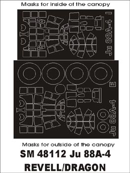 Montex MXSM48112 1:48 Junkers Ju-88A-4 canopy frame paint masks