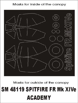 Montex MXSM48119 1:48 Supermarine Spitfire FR XIV canopy frame paint masks