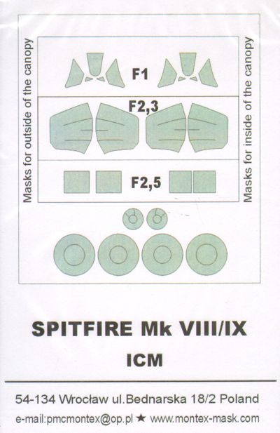 Montex MXSM48121 1:48 Supermarine Spitfire Mk.VIII/Mk.IX canopy masks