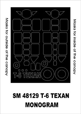 Montex MXSM48129 1:48 North-American T-6G Texan canopy frame paint masks