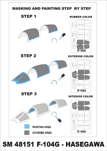 Montex MXSM48151 1:48 Lockheed F-104 canopy frame paint masks