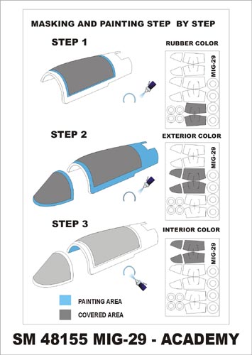 Montex MXSM48155 1:48 Mikoyan MiG-29A canopy frame paint masks