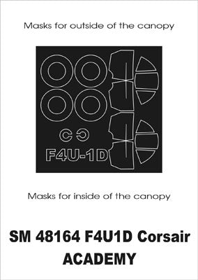 Montex MXSM48164 1:48 Vought F4U-1D Corsair canopy frame paint masks