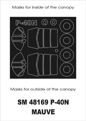 Montex MXSM48169 1:48 Curtiss P-40N Warhawk canopy frame paint masks