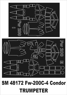 Montex MXSM48172 1:48 Focke-Wulf Fw-200C-4 Condor canopy frame paint masks