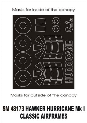 Montex MXSM48173 1:48 Hawker Hurricane Mk.I canopy frame paint masks