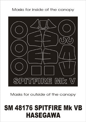 Montex MXSM48176 1:48 Supermarine Spitfire Mk.VB canopy frame paint mask