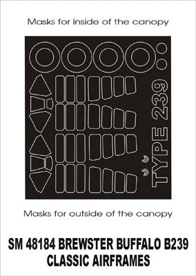 Montex MXSM48184 1:48 Brewster B-239 Buffalo canopy frame paint masks