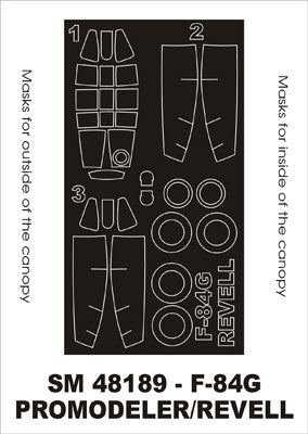 Montex MXSM48189 1:48 Republic F-84G canopy frame paint masks