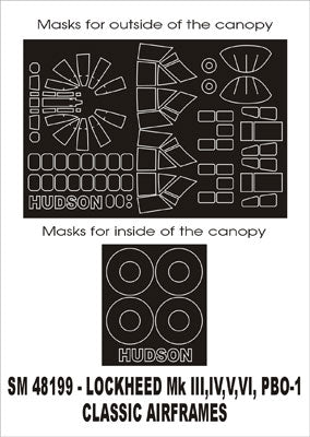 Montex MXSM48199 Hudson Mk.III-VI/PBO-1 Canopy Masks 1:48
