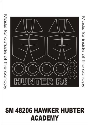 Montex MXSM48206 1:48 Hawker Hunter F.6/FGA.9 canopy frame paint masks
