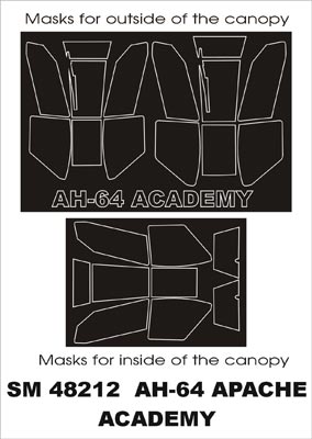 Montex MXSM48212 1:48 Bell/Boeing AH-64A Apache canopy frame paint masks